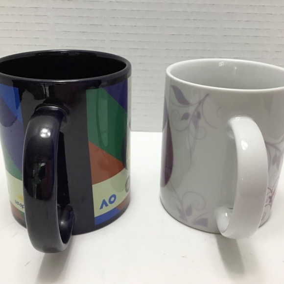 Morris Design Mug Pink Purple Design & Melbourne Paris London New York US Open - Picture 4 of 7
